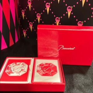 Rare Baccarat Red Playing Cards Set (2 Decks of cards) one deck is untouched ..